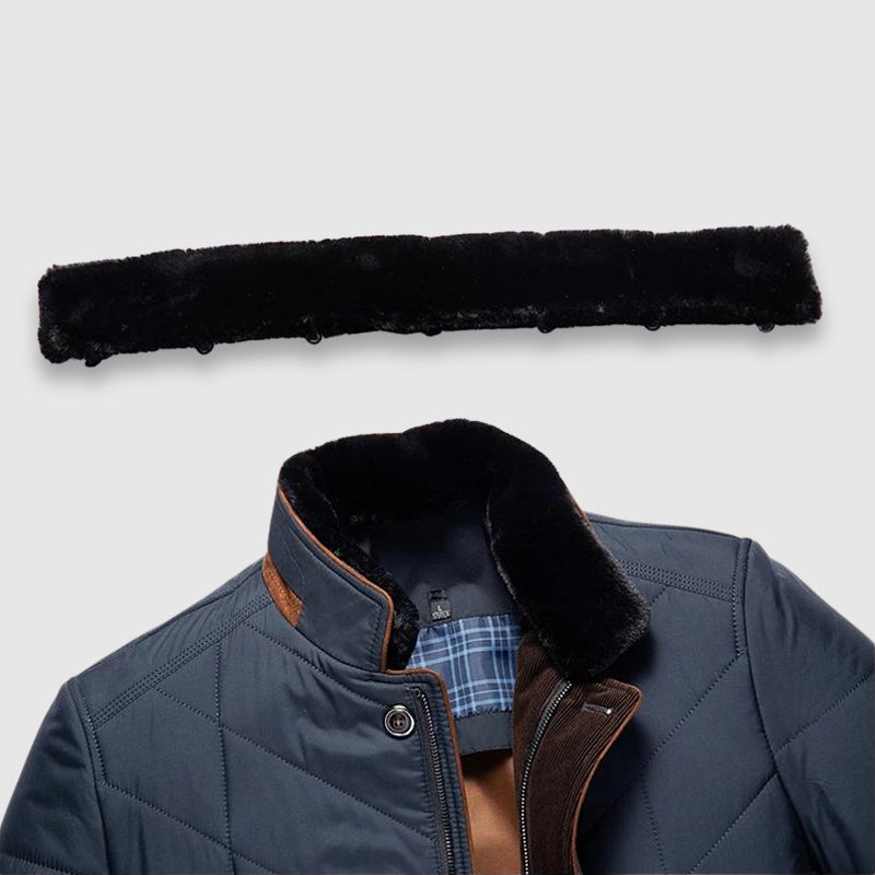 Elliot Men’s Quilted Winter Jacket – Padded Polyester with Fleece-Lined Collar