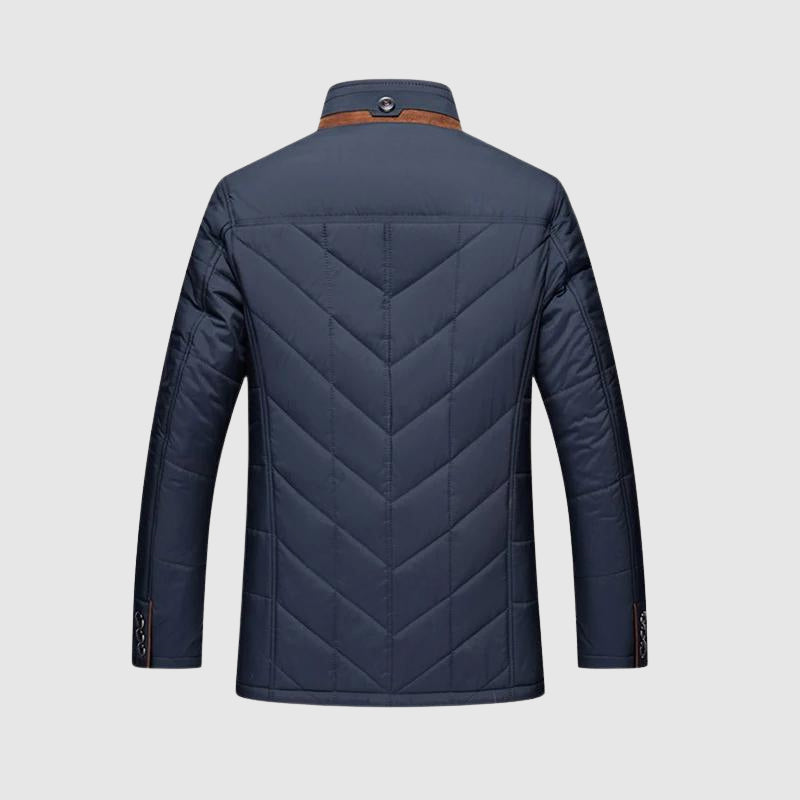 Elliot Men’s Quilted Winter Jacket – Padded Polyester with Fleece-Lined Collar