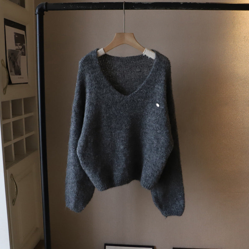 Mariah Soft Knit V-Neck Sweater – Silken Touch & Effortless Drape