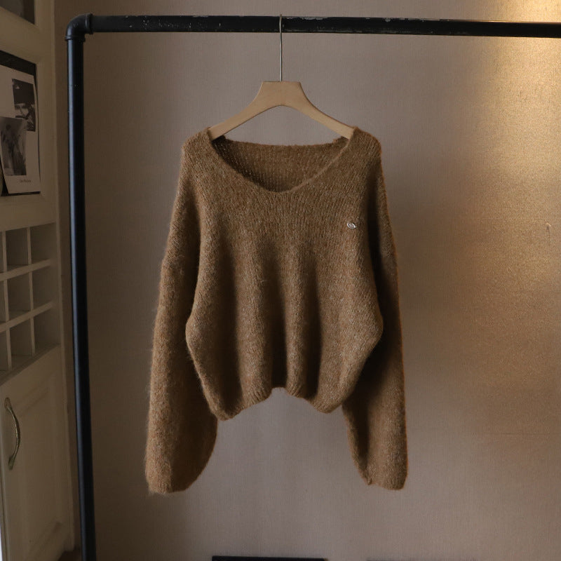 Mariah Soft Knit V-Neck Sweater – Silken Touch & Effortless Drape