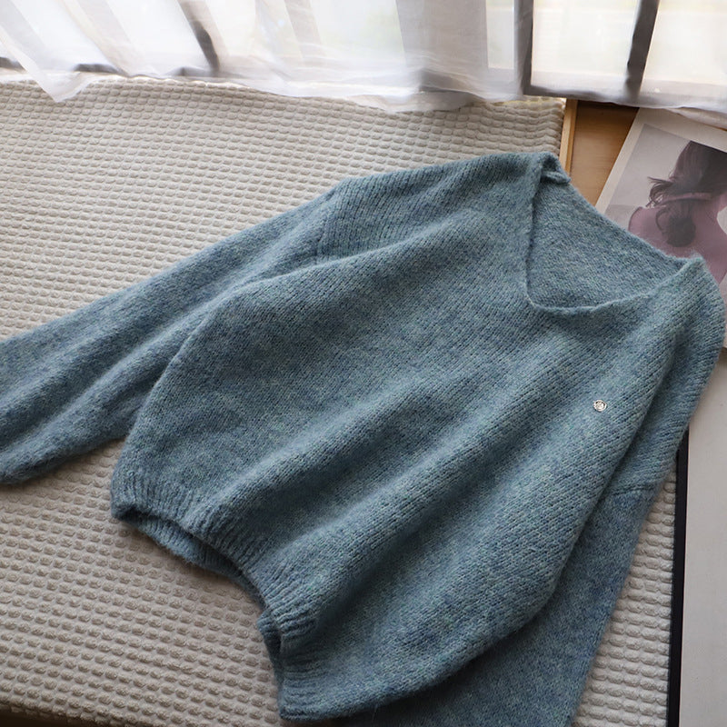 Mariah Soft Knit V-Neck Sweater – Silken Touch & Effortless Drape