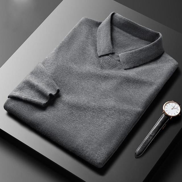 Martin Polo Sweater – Lightweight Wool Blend with Turn-Down Collar for Layering