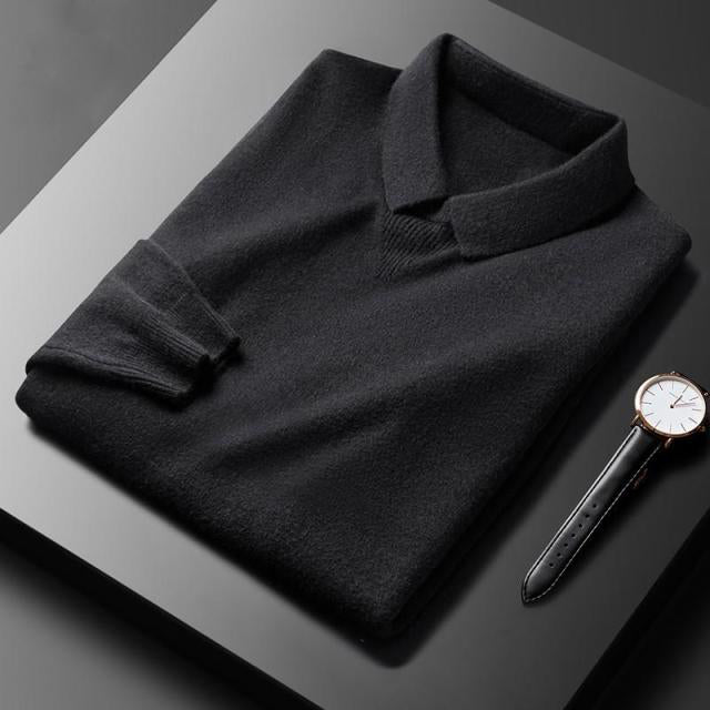 Martin Polo Sweater – Lightweight Wool Blend with Turn-Down Collar for Layering
