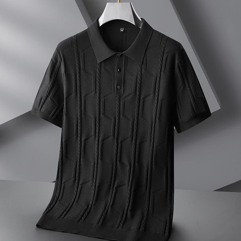 Marco Men’s Jacquard Polo Shirt – Viscose Cotton Blend with Relaxed Fit