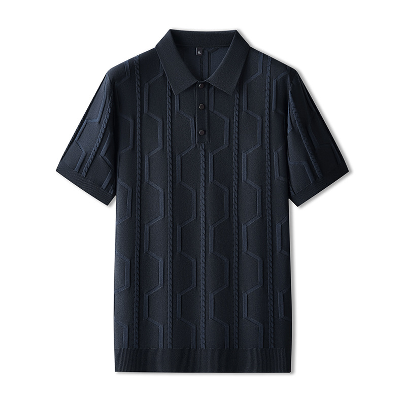 Marco Men’s Jacquard Polo Shirt – Viscose Cotton Blend with Relaxed Fit