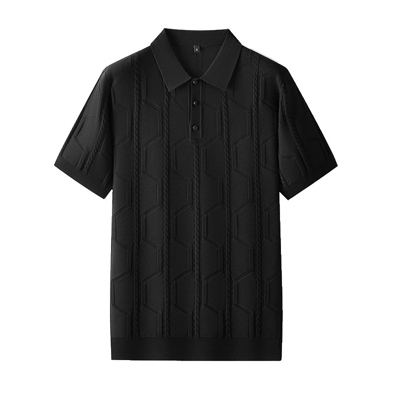 Marco Men’s Jacquard Polo Shirt – Viscose Cotton Blend with Relaxed Fit