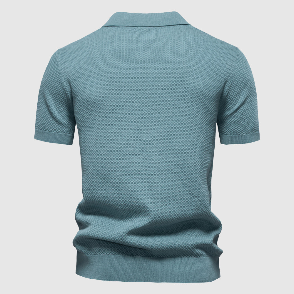 Freddie Men’s Polo Shirt – Silky Poly-Viscose Blend with Breathable Comfort