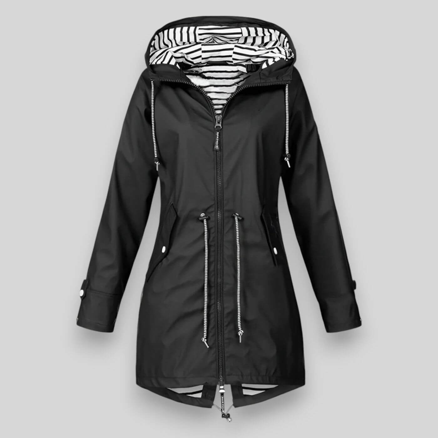 Elodie Waterproof Hooded Jacket – Lightweight Rainwear with Adjustable Fit