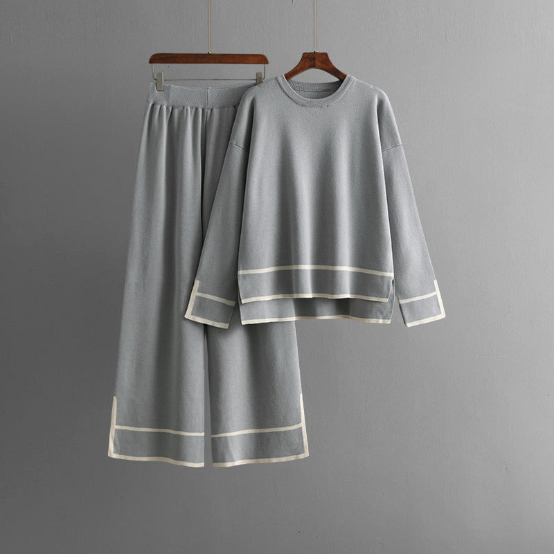 Ariana Women’s Lounge Set – Cotton Viscose Blend with Relaxed Wide-Leg Pants