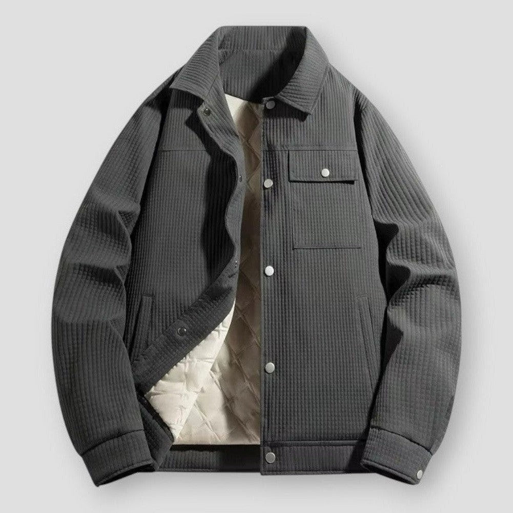 Sonny Men’s Quilted Winter Jacket – Waffle Knit Shell with Warm Padded Lining