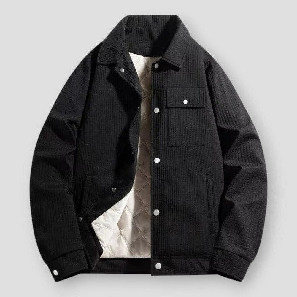 Sonny Men’s Quilted Winter Jacket – Waffle Knit Shell with Warm Padded Lining