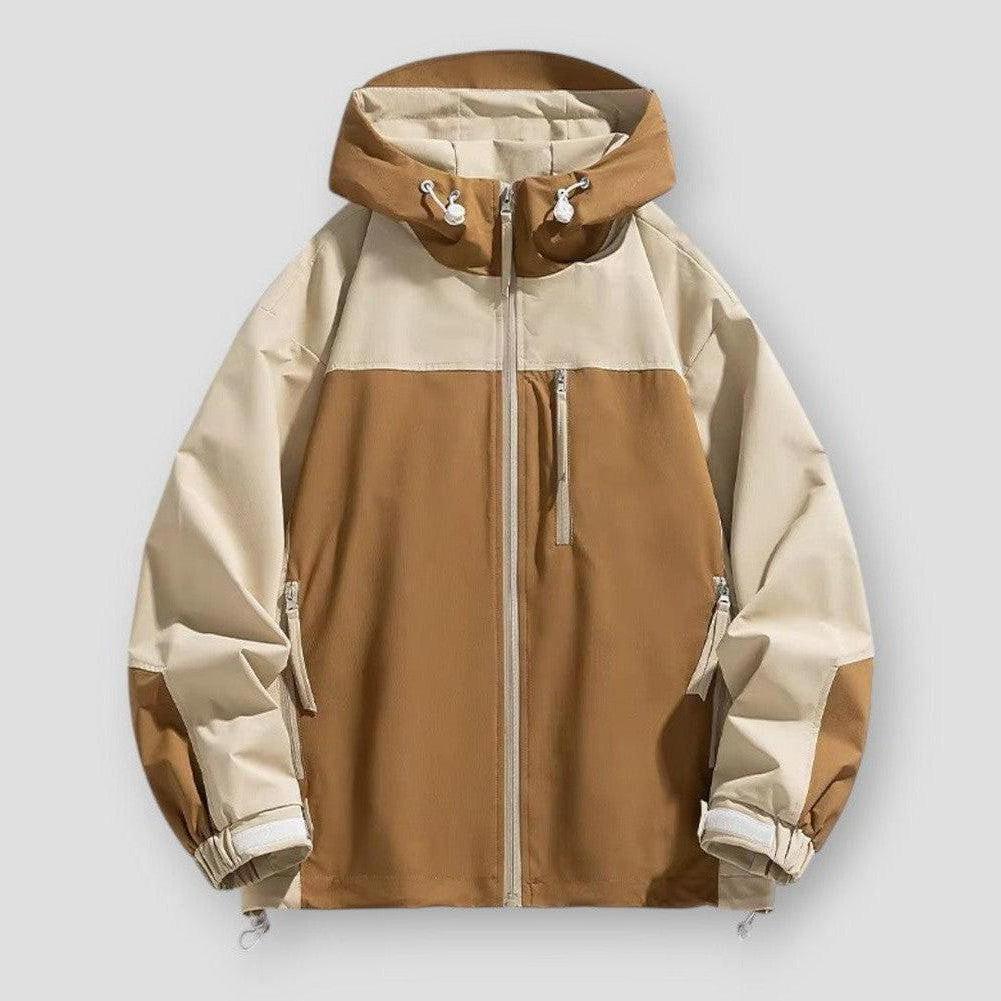 Caleb Men’s Hooded Jacket – Windproof Waterproof Polyester for Spring & Autumn