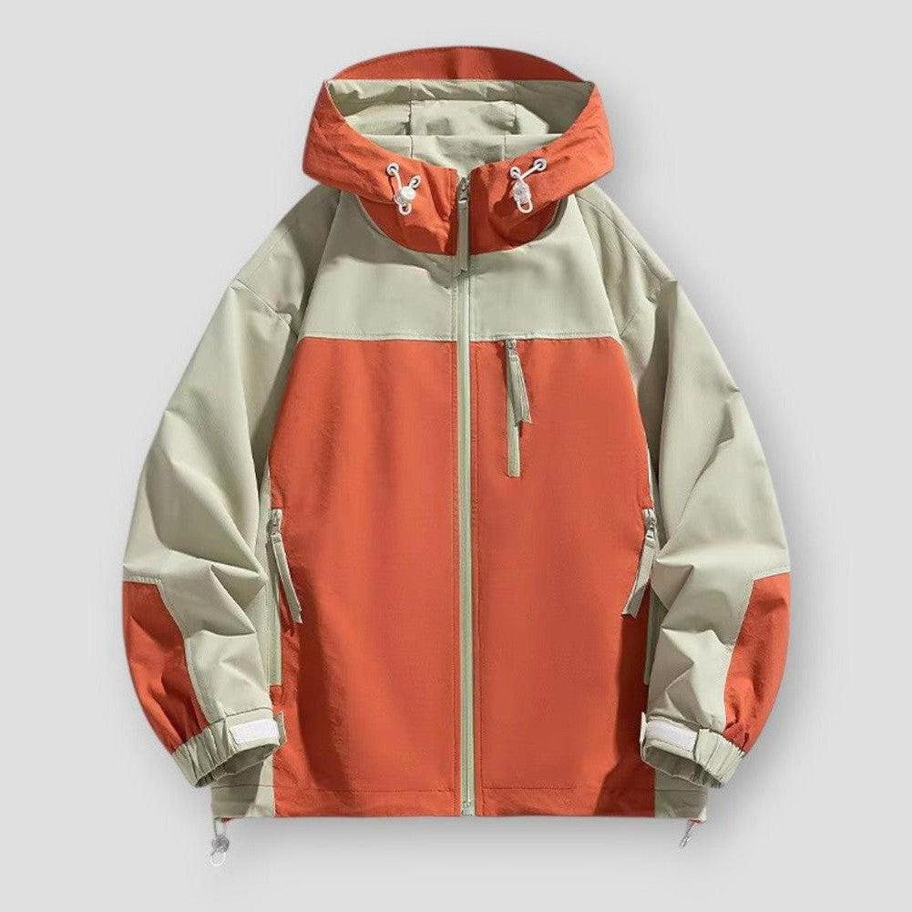 Caleb Men’s Hooded Jacket – Windproof Waterproof Polyester for Spring & Autumn