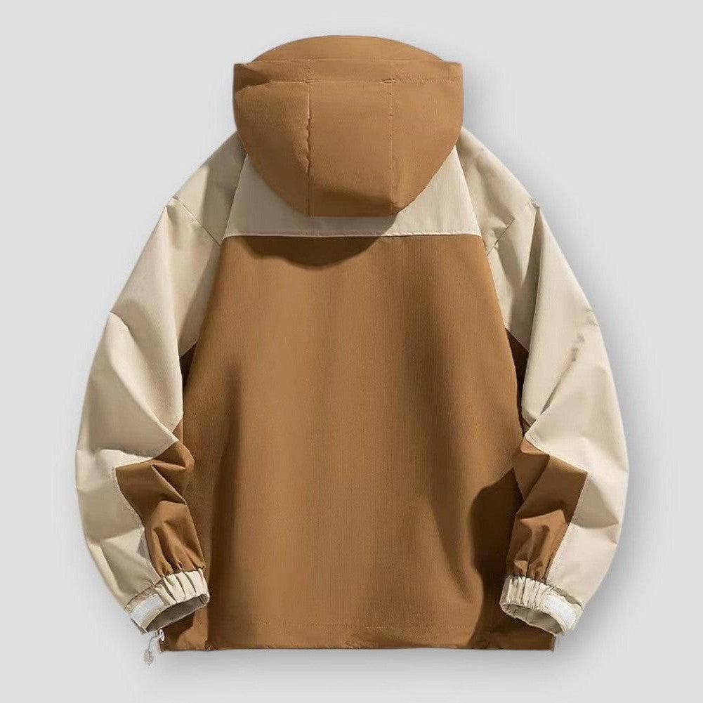 Caleb Men’s Hooded Jacket – Windproof Waterproof Polyester for Spring & Autumn
