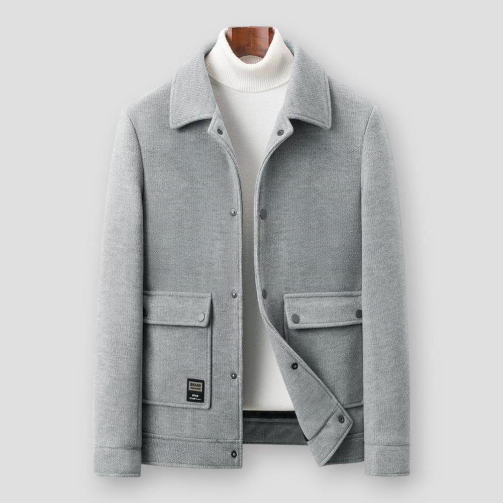 Camden Men’s Wool-Blend Short Winter Coat – Cashmere Feel with Thick Velvet Lining