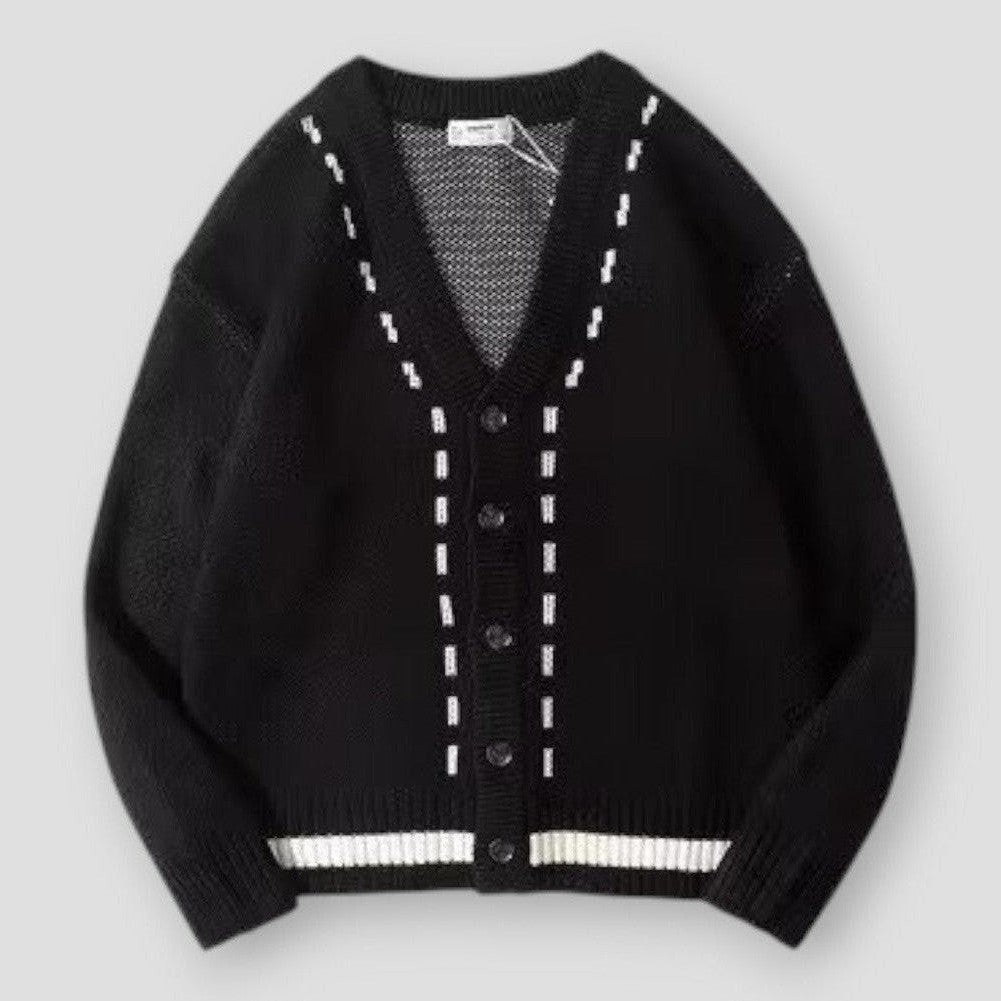 Owen Men’s Knit Cardigan – Soft Wool Blend with Classic V-Neck & Button Closure