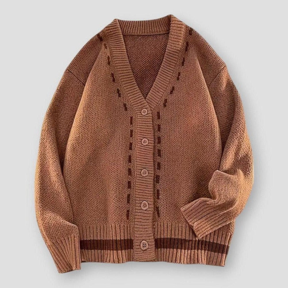 Owen Men’s Knit Cardigan – Soft Wool Blend with Classic V-Neck & Button Closure