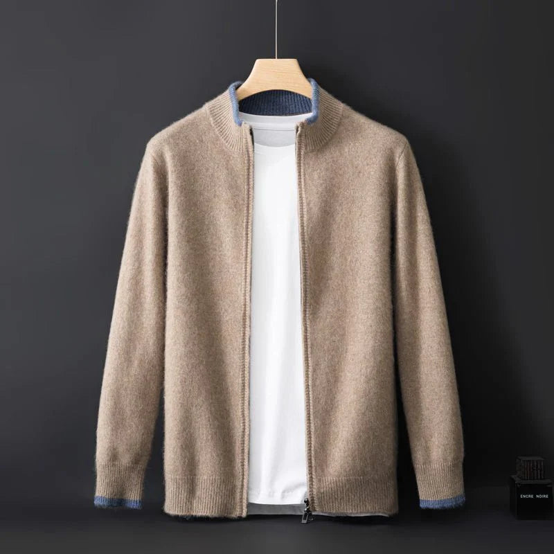 Hugo Cashmere Jacket – Men’s Knit Zip-Up in Pure Cashmere