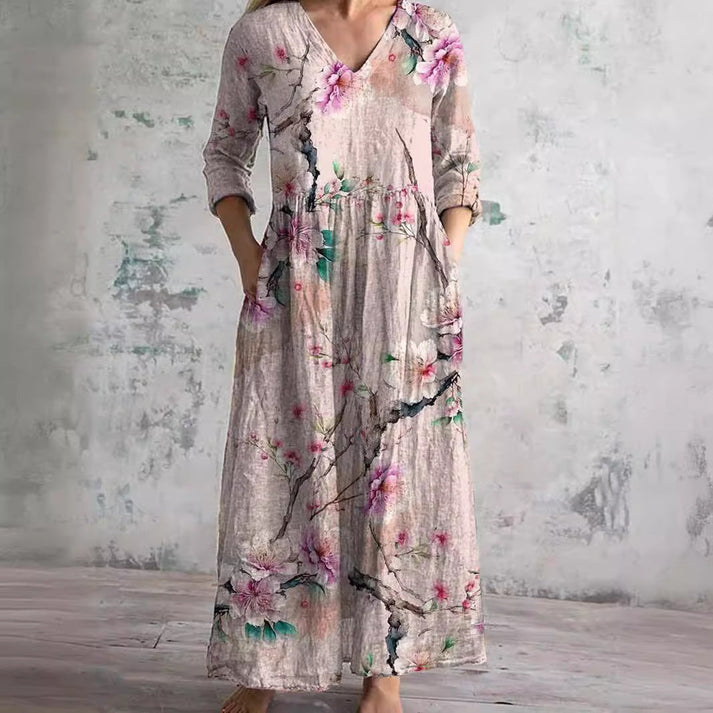 Laila Floral Maxi Dress – Lightweight Elegance with Pockets for Effortless Summer Style
