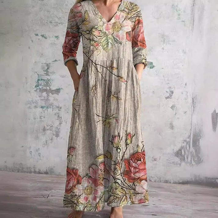Laila Floral Maxi Dress – Lightweight Elegance with Pockets for Effortless Summer Style