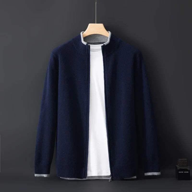 Hugo Cashmere Jacket – Men’s Knit Zip-Up in Pure Cashmere