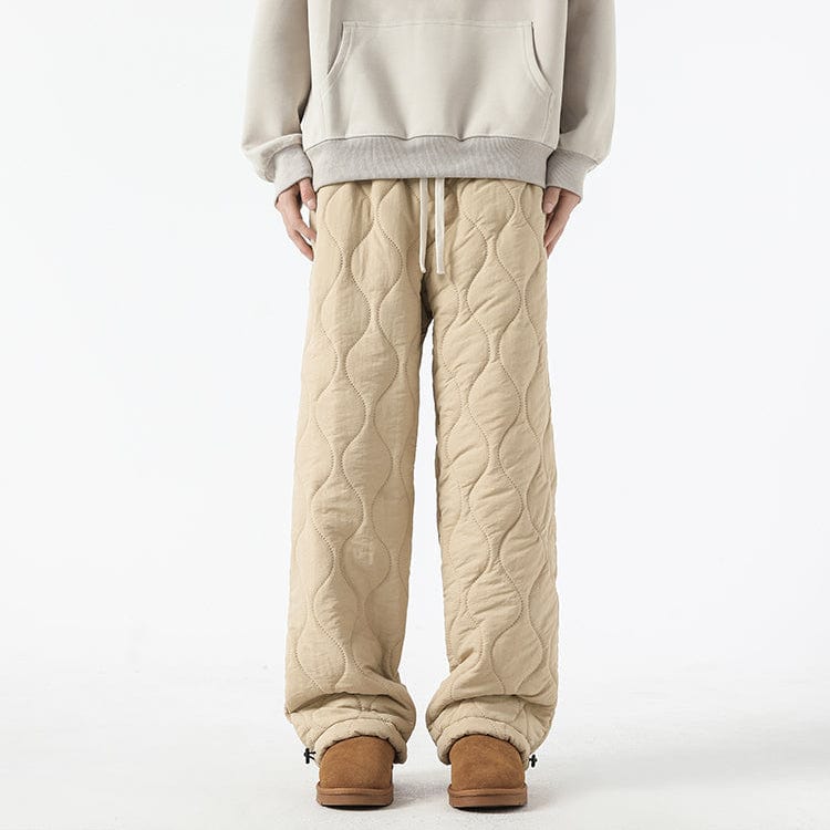 Harris Men’s Quilted Pants – Insulated Fleece Lining with Relaxed Wide-Leg Fit