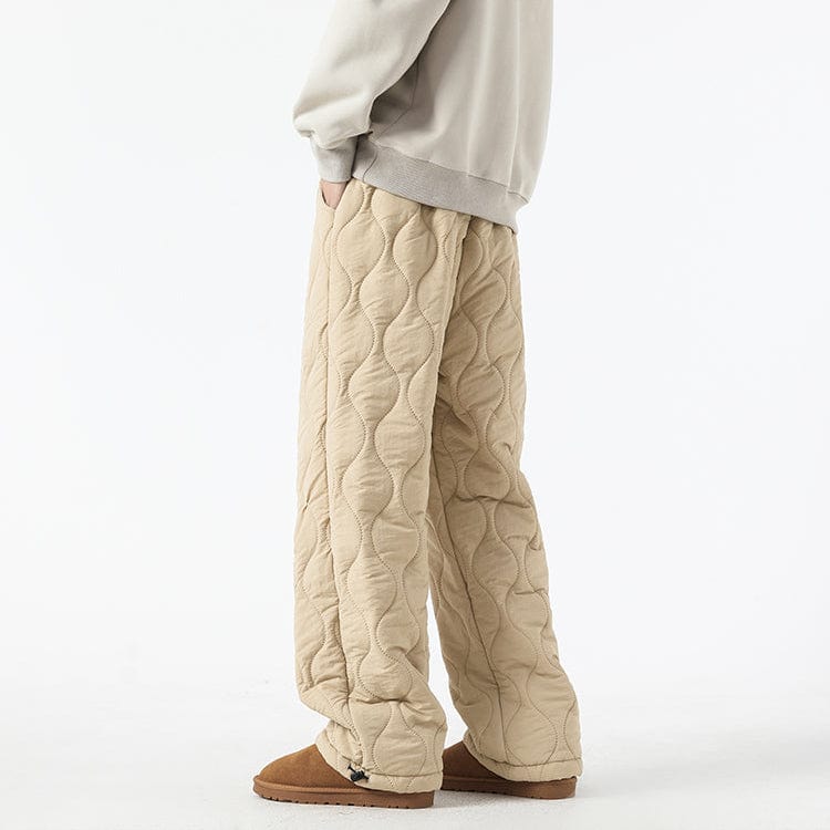 Harris Men’s Quilted Pants – Insulated Fleece Lining with Relaxed Wide-Leg Fit