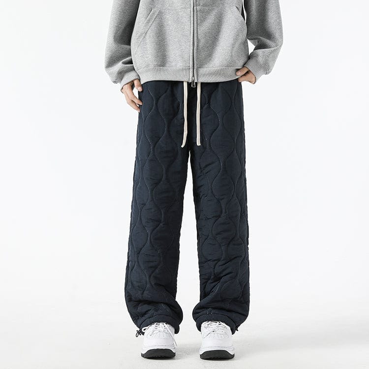 Harris Men’s Quilted Pants – Insulated Fleece Lining with Relaxed Wide-Leg Fit