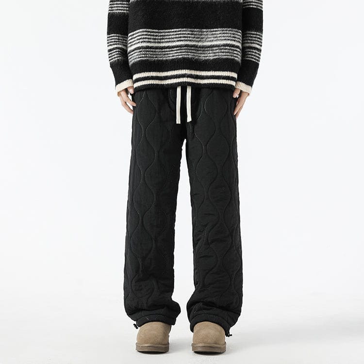 Harris Men’s Quilted Pants – Insulated Fleece Lining with Relaxed Wide-Leg Fit