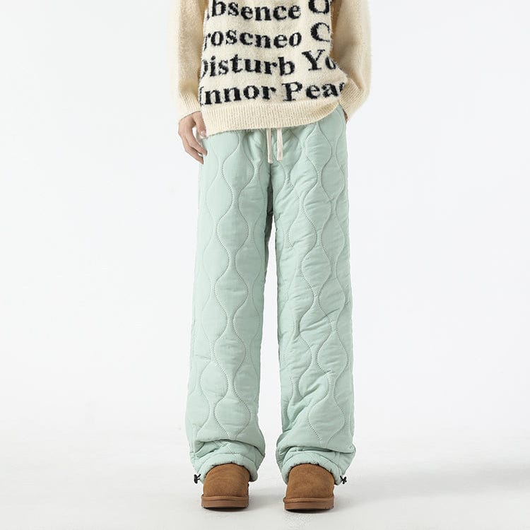 Harris Men’s Quilted Pants – Insulated Fleece Lining with Relaxed Wide-Leg Fit