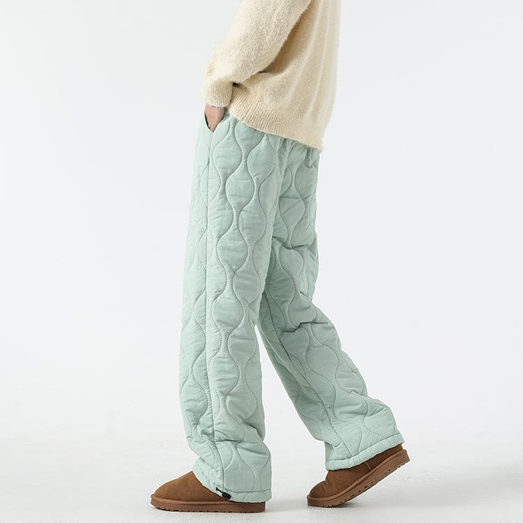 Harris Men’s Quilted Pants – Insulated Fleece Lining with Relaxed Wide-Leg Fit