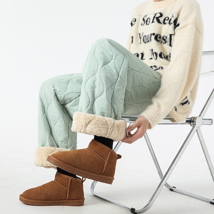 Harris Men’s Quilted Pants – Insulated Fleece Lining with Relaxed Wide-Leg Fit