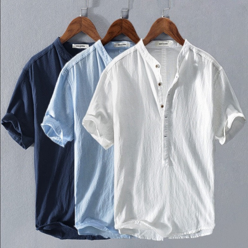Dennis Cotton-Linen Shirt – Breathable Relaxed Fit Long Sleeve Top