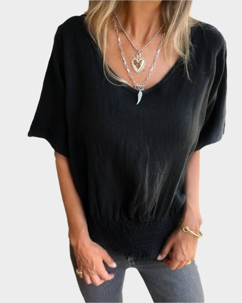 Maya Relaxed Summer Blouse – Soft Cotton Women’s Top