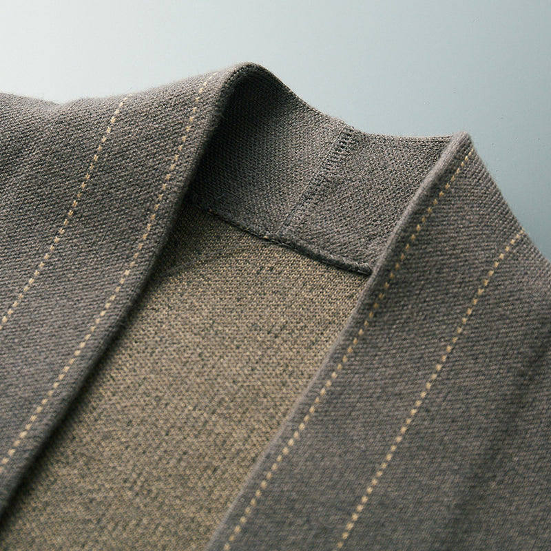 Callum Men’s Wool Cardigan – Business Jacquard Knit for Autumn & Winter Layering