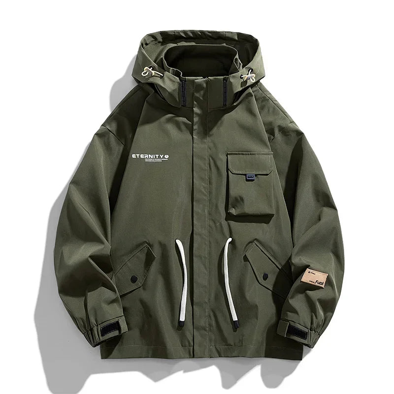 Elliot Pocket Cargo Jacket – Men’s Lightweight Utility Jacket with Hood & Multi-Pockets