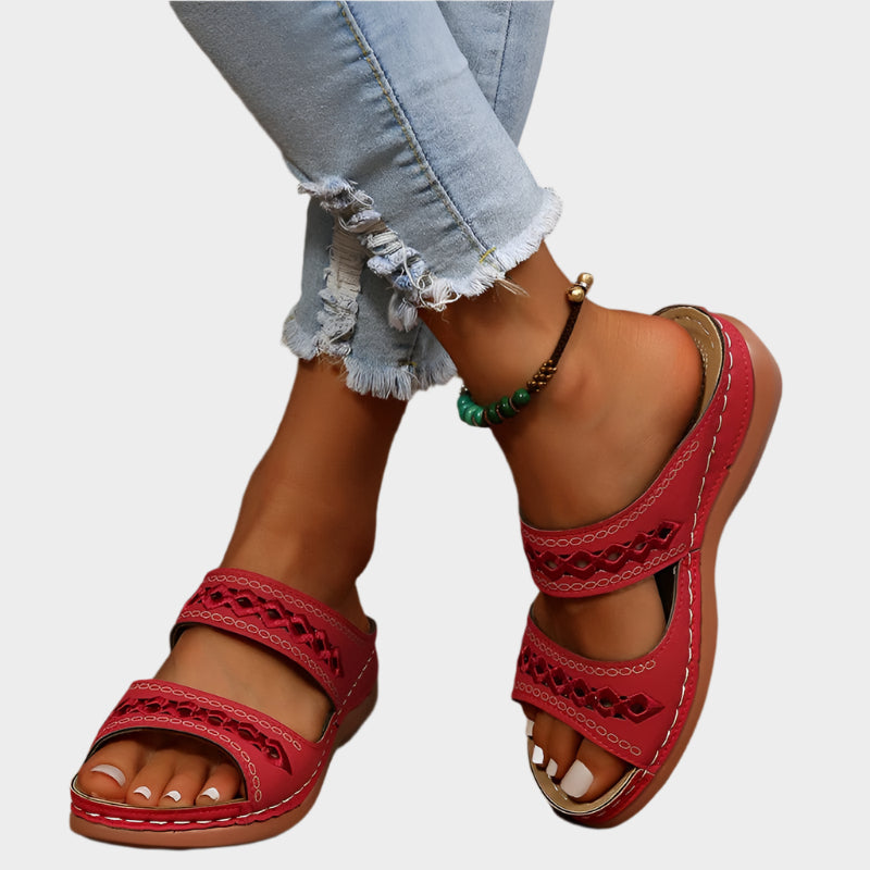 Ruby Women’s Slip-On Sandals – Breathable Cutout Design with Cushioned Support