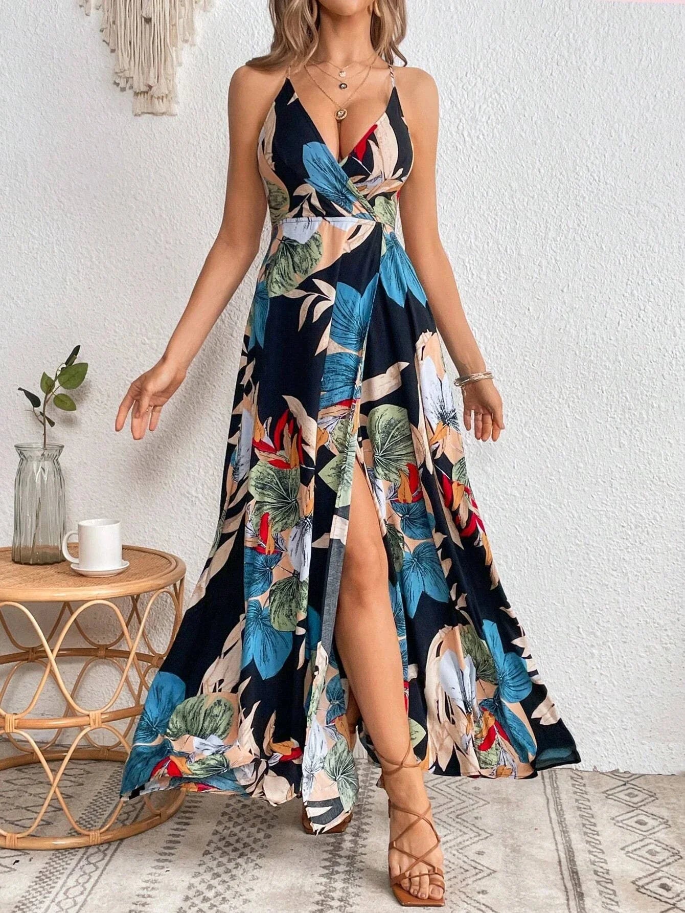 Mayflor Wrap Maxi Dress – Lightweight Summer Dress with Adjustable Tie Waist