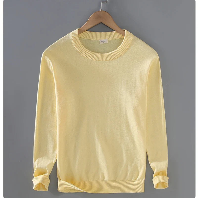 Caleb Men’s Sweater – Organic Cotton Pullover with Classic Crewneck