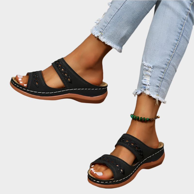 Ruby Women’s Slip-On Sandals – Breathable Cutout Design with Cushioned Support