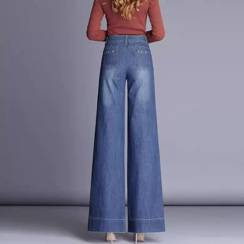 Ayah Women’s Flared Jeans – High-Waist Denim with Bootcut Wide Leg