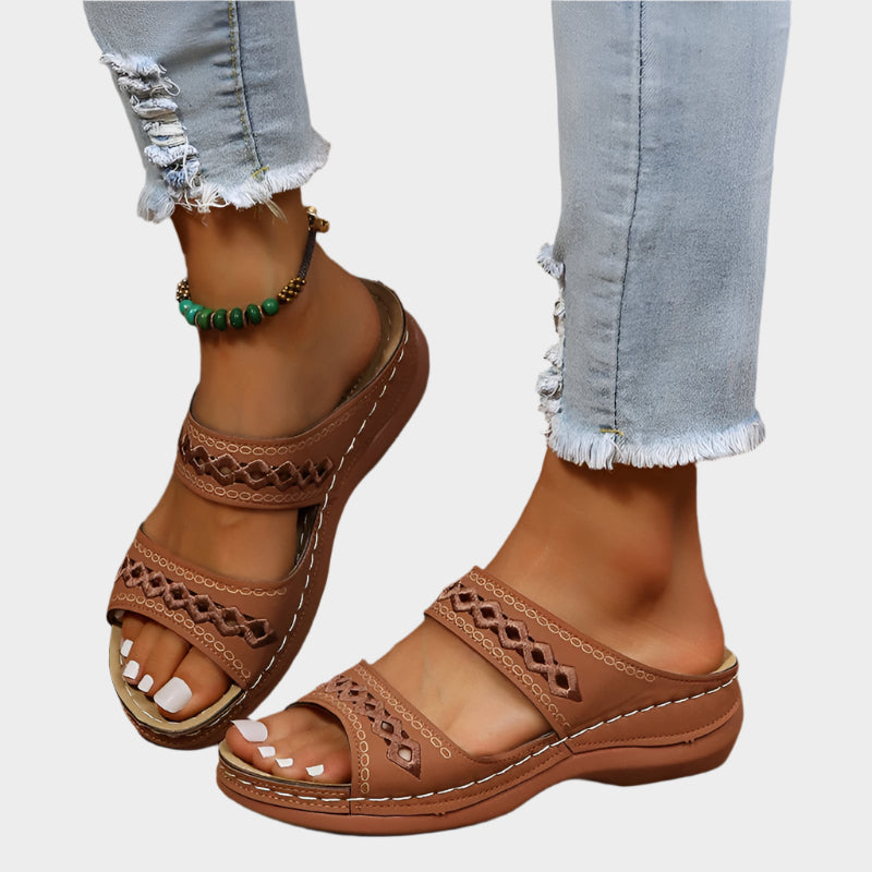 Ruby Women’s Slip-On Sandals – Breathable Cutout Design with Cushioned Support