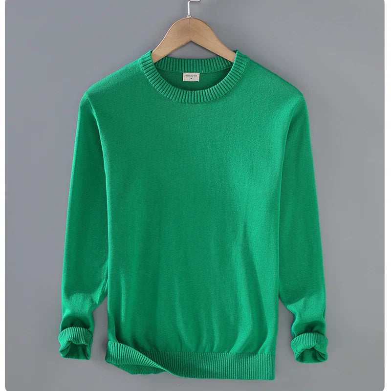 Caleb Men’s Sweater – Organic Cotton Pullover with Classic Crewneck
