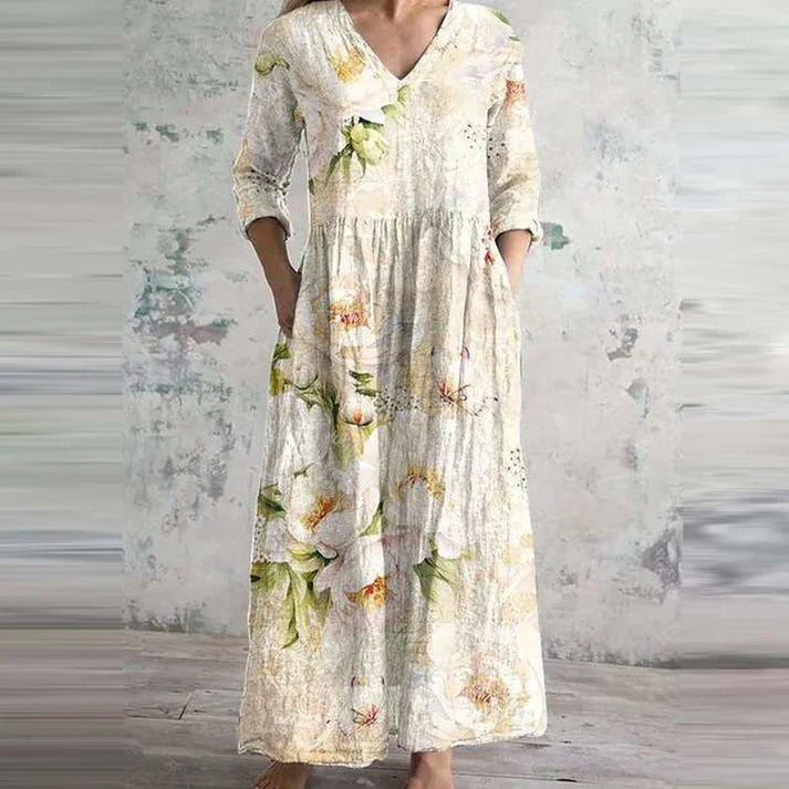 Laila Floral Maxi Dress – Lightweight Elegance with Pockets for Effortless Summer Style
