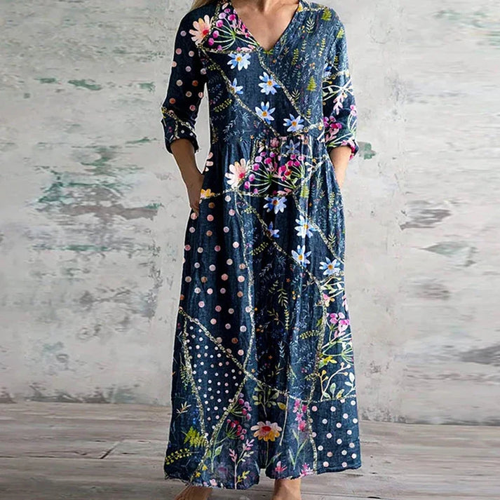 Laila Floral Maxi Dress – Lightweight Elegance with Pockets for Effortless Summer Style