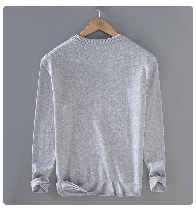 Caleb Men’s Sweater – Organic Cotton Pullover with Classic Crewneck