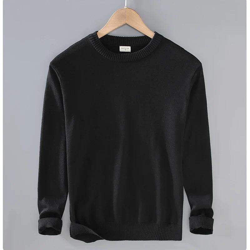 Caleb Men’s Sweater – Organic Cotton Pullover with Classic Crewneck
