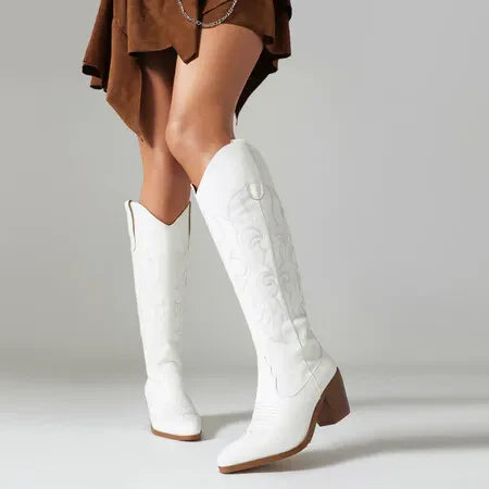 Modern White Cowboy Boots - Timeless