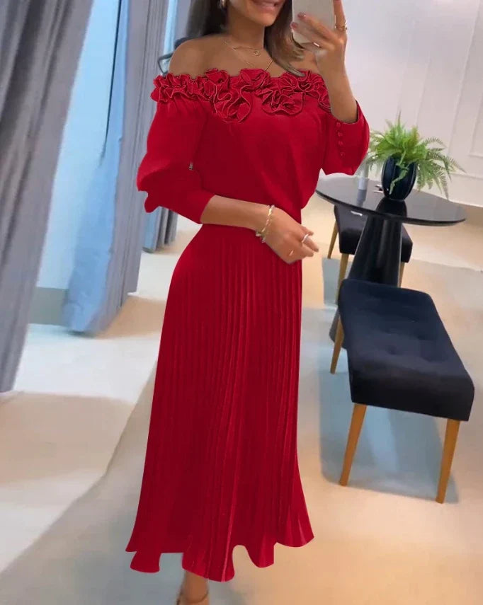 Amily Off-Shoulder Maxi Dress – Flowing Fit for Summer Evenings