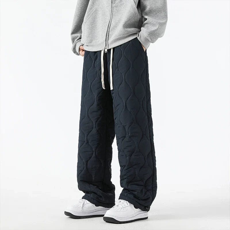 Harris Men’s Quilted Pants – Insulated Fleece Lining with Relaxed Wide-Leg Fit